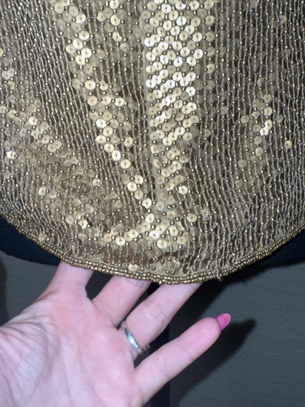 Vintage Niva by Embex Gold Beaded Silk Cami Y2K Disco Glam Top-Small - Picture 6 of 13